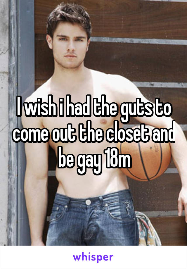 I wish i had the guts to come out the closet and be gay 18m