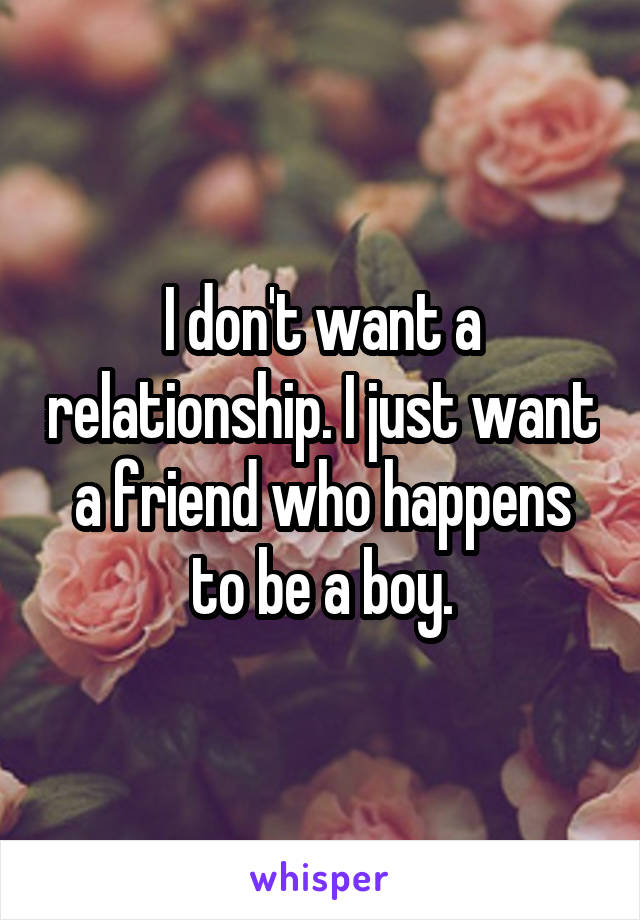 I don't want a relationship. I just want a friend who happens to be a boy.