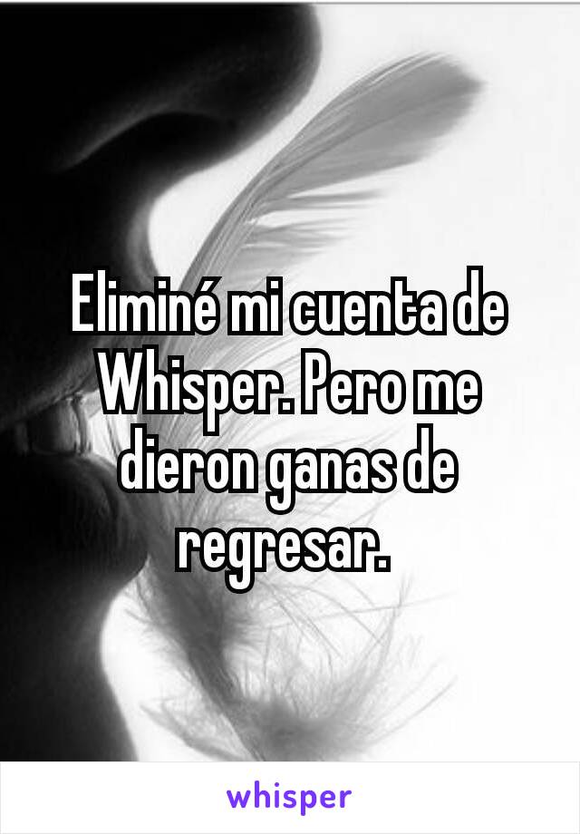 Eliminé mi cuenta de Whisper. Pero me dieron ganas de regresar. 