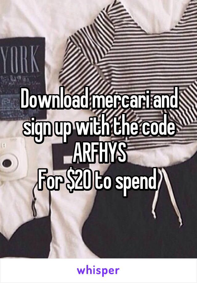 Download mercari and sign up with the code ARFHYS
For $20 to spend 