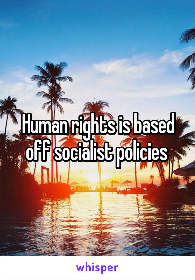 Human rights is based off socialist policies 