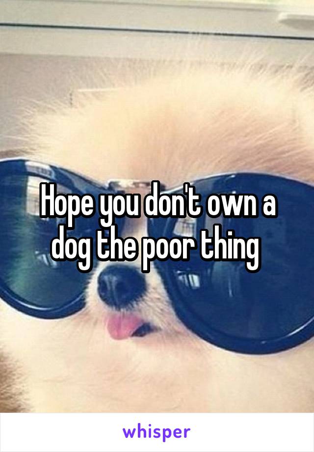 Hope you don't own a dog the poor thing 