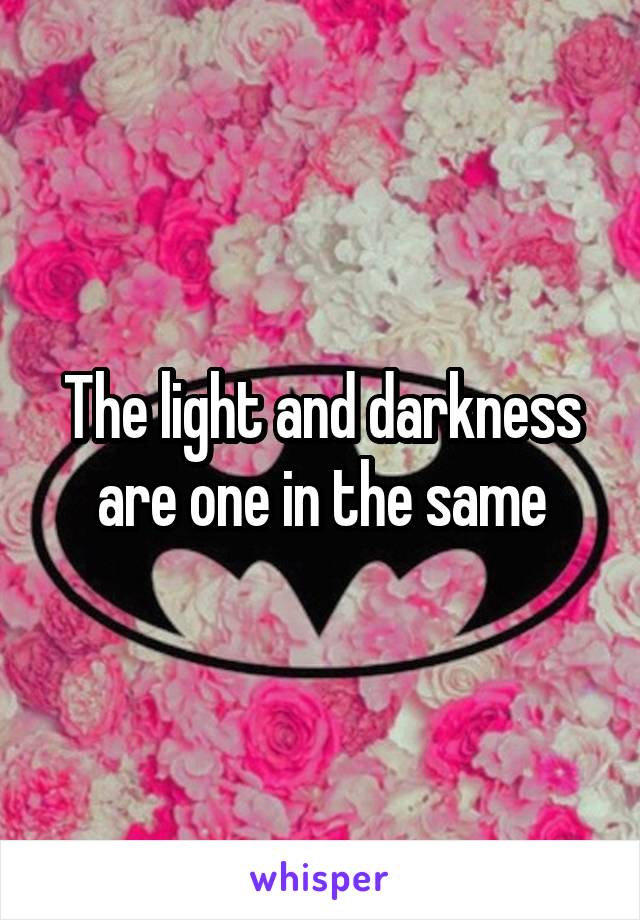 The light and darkness are one in the same