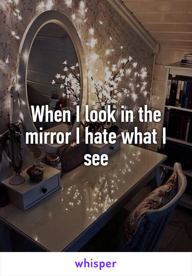 When I look in the mirror I hate what I see