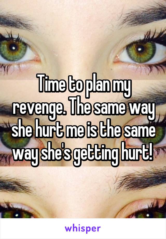 Time to plan my revenge. The same way she hurt me is the same way she's getting hurt! 