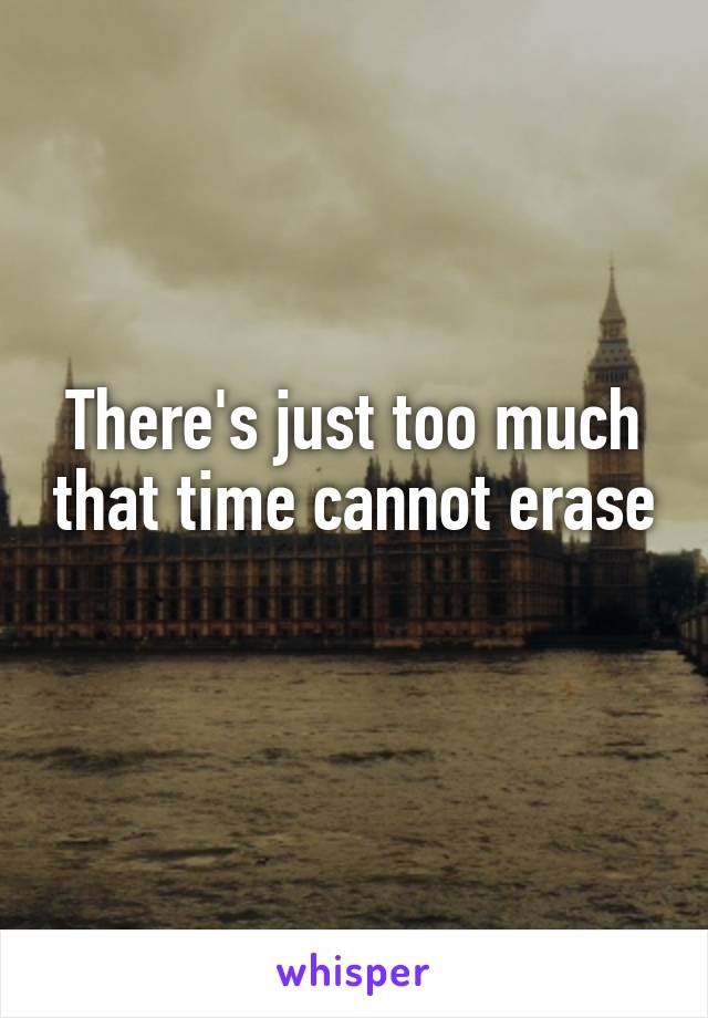 There's just too much that time cannot erase 