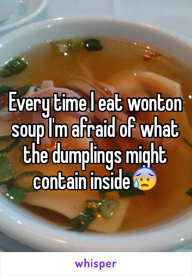 Every time I eat wonton soup I'm afraid of what the dumplings might contain inside😰