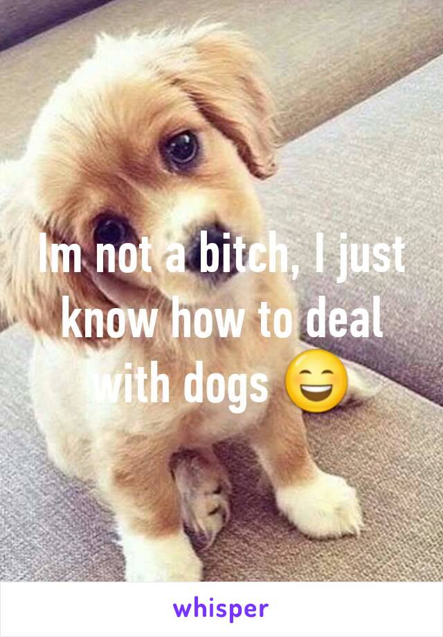 Im not a bitch, I just know how to deal with dogs 😄