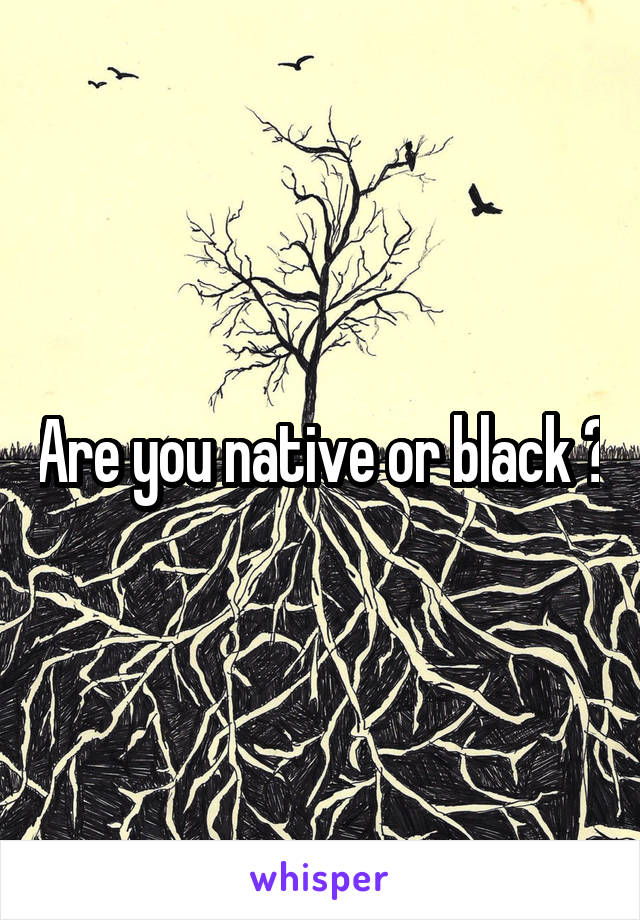 Are you native or black ?