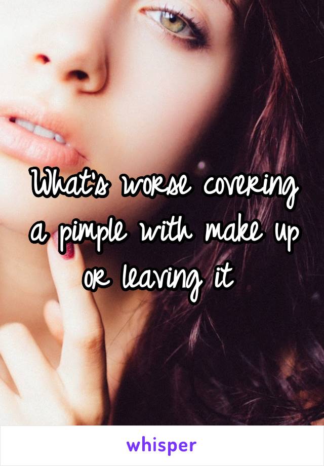 What's worse covering a pimple with make up or leaving it 