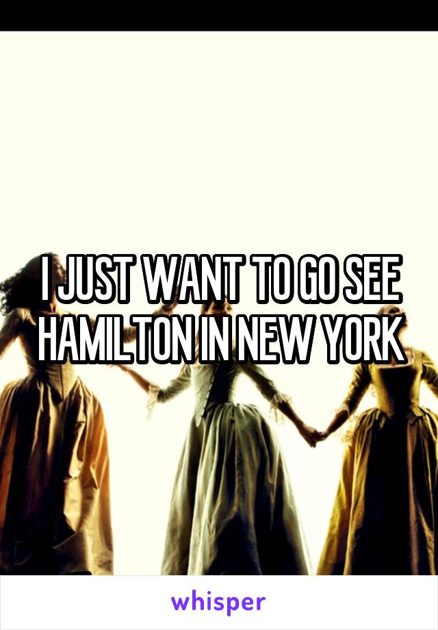 I JUST WANT TO GO SEE HAMILTON IN NEW YORK