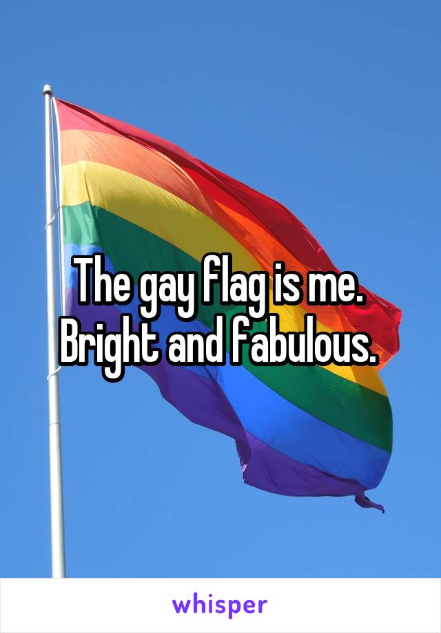 The gay flag is me. 
Bright and fabulous. 