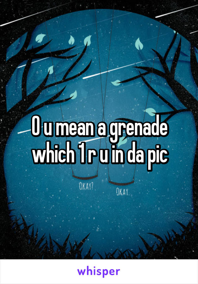 O u mean a grenade which 1 r u in da pic