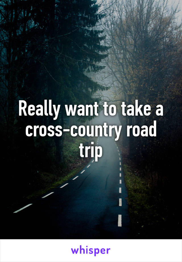 Really want to take a cross-country road trip