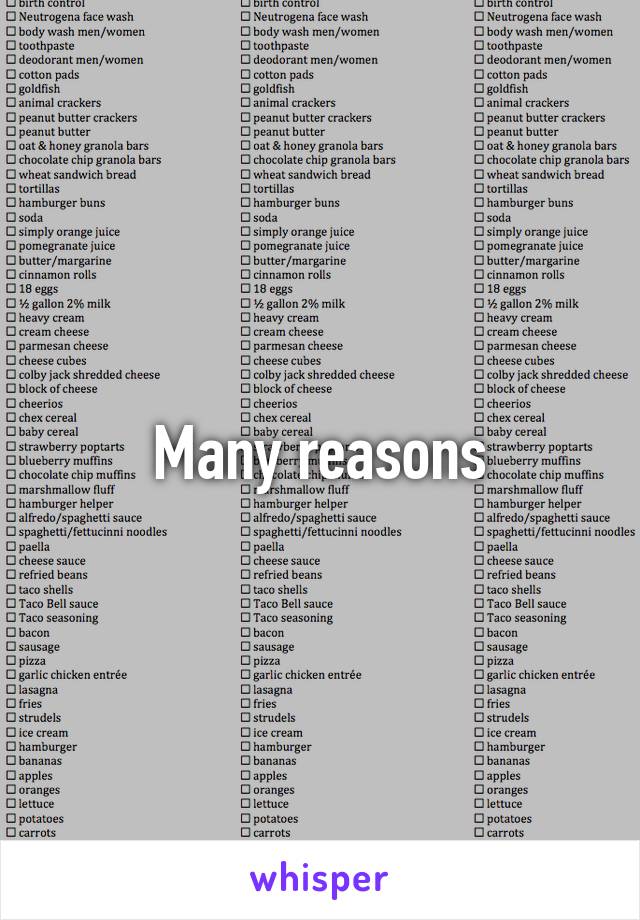 Many reasons