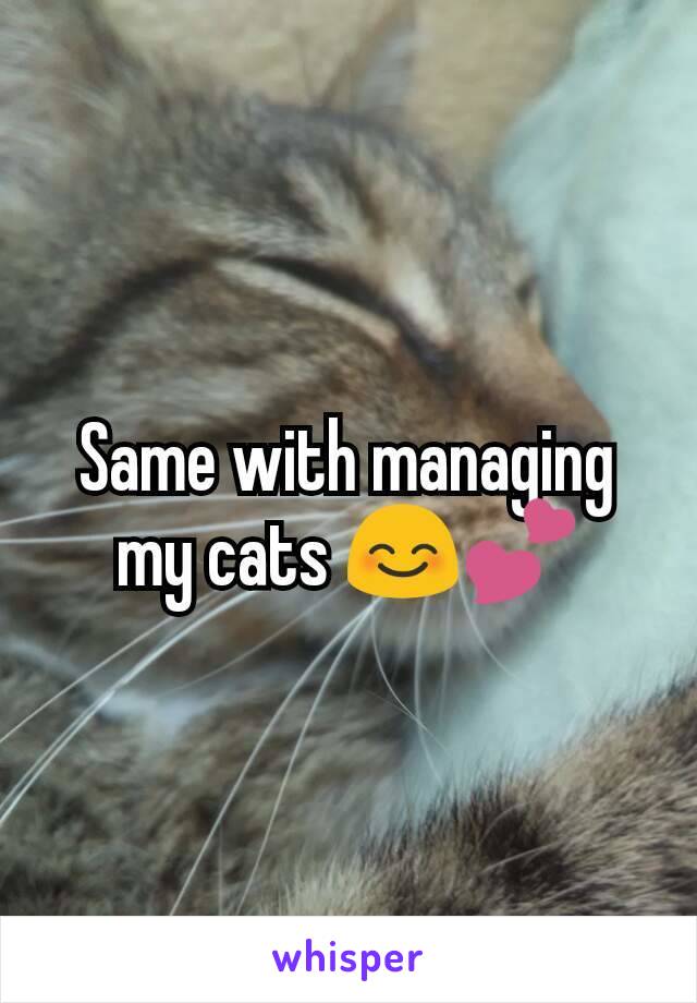 Same with managing my cats 😊💕