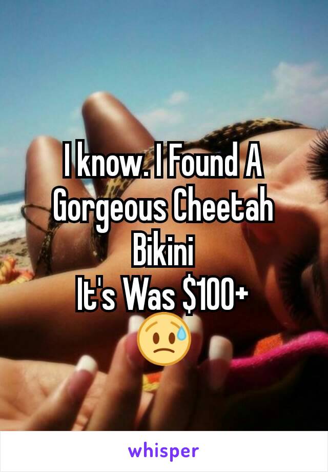 I know. I Found A Gorgeous Cheetah Bikini
It's Was $100+
😥