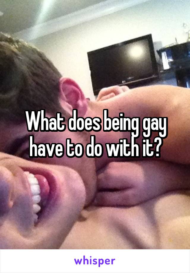 What does being gay have to do with it?