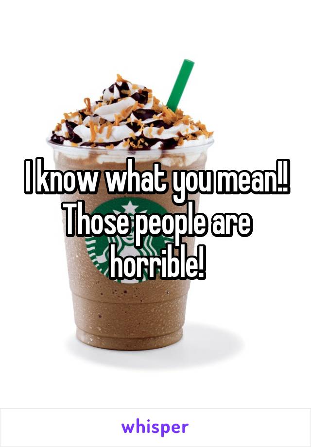 I know what you mean!! Those people are horrible!