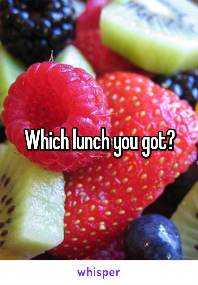 Which lunch you got?