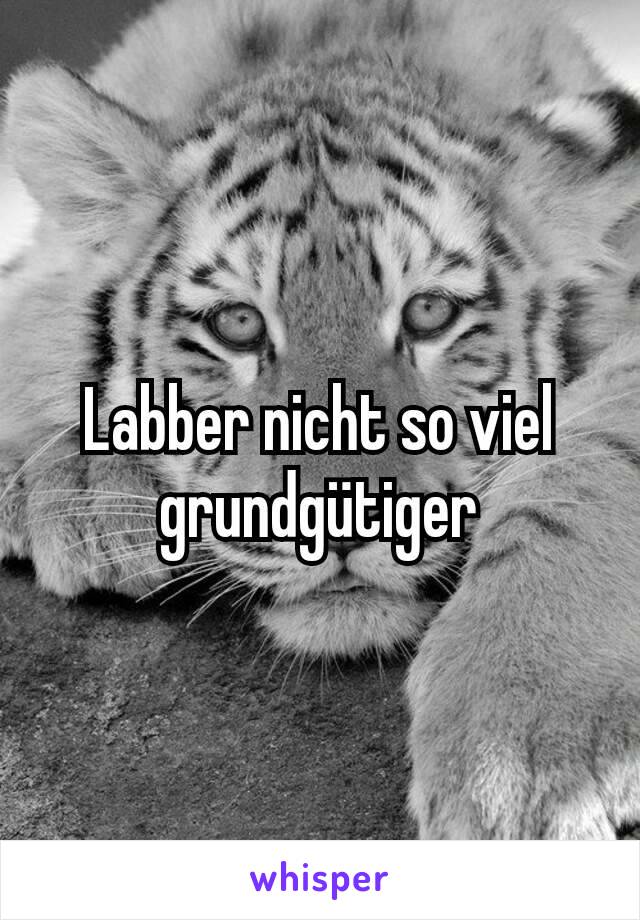 Labber nicht so viel grundgütiger