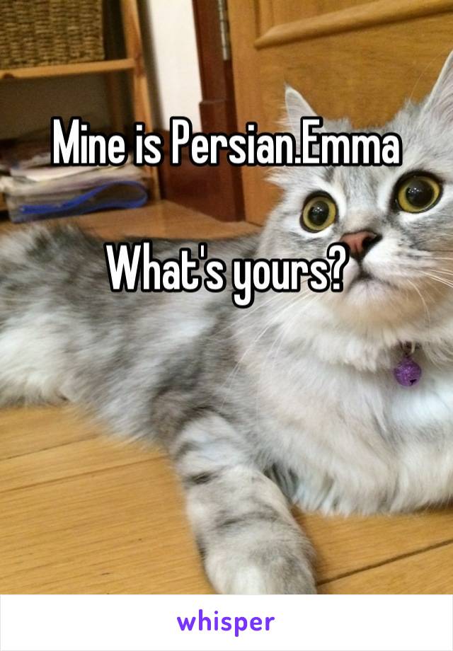 Mine is Persian.Emma

What's yours?