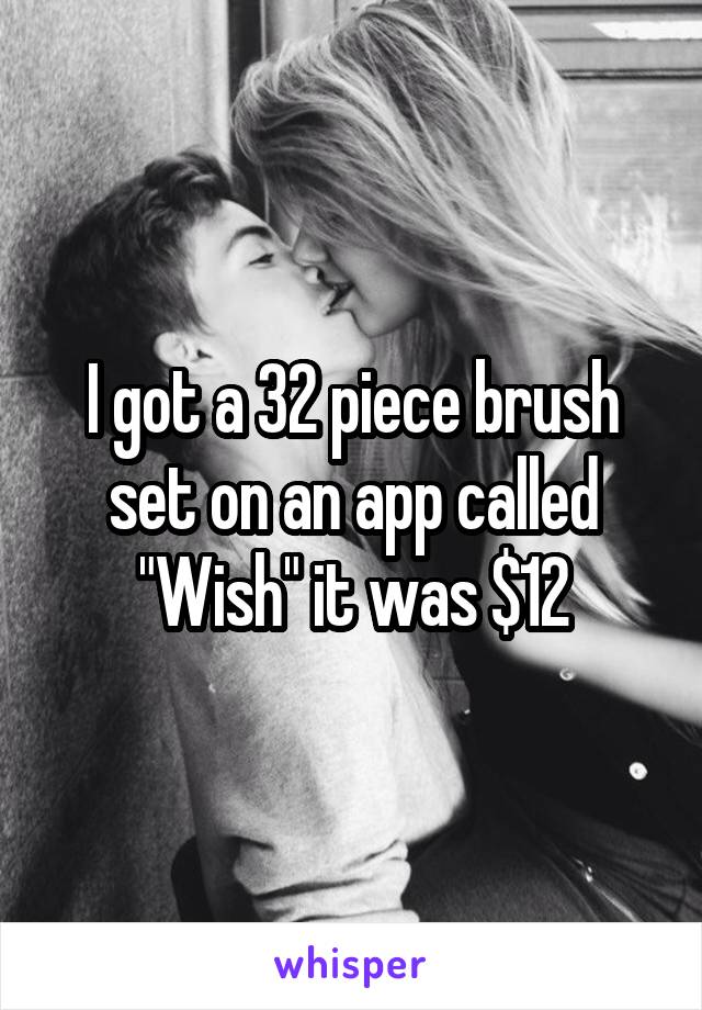 I got a 32 piece brush set on an app called "Wish" it was $12