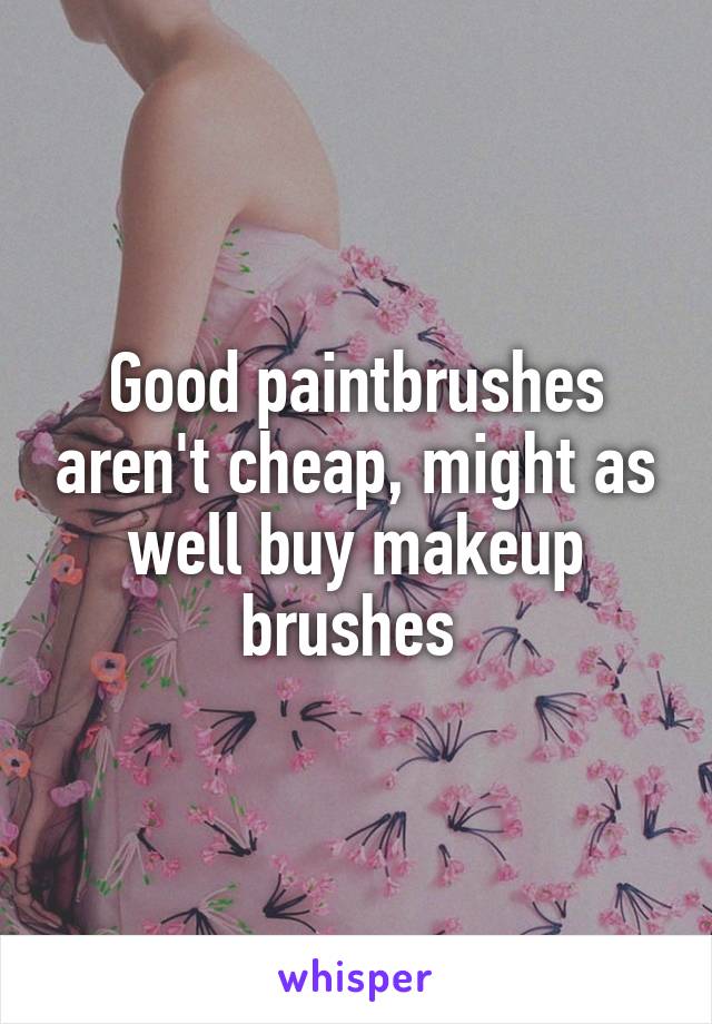 Good paintbrushes aren't cheap, might as well buy makeup brushes 