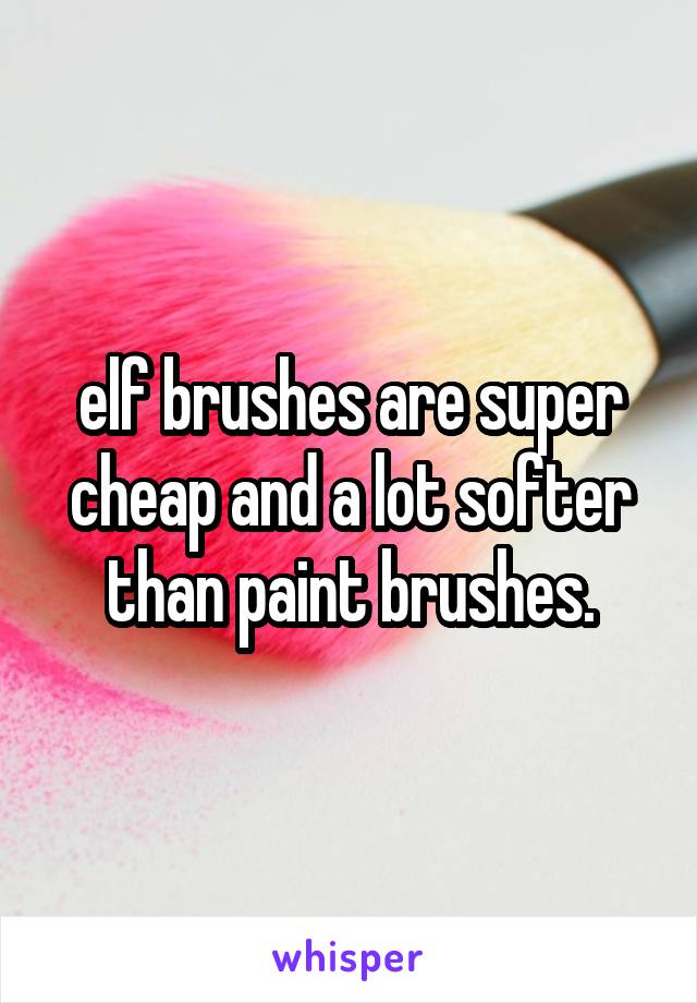 elf brushes are super cheap and a lot softer than paint brushes.