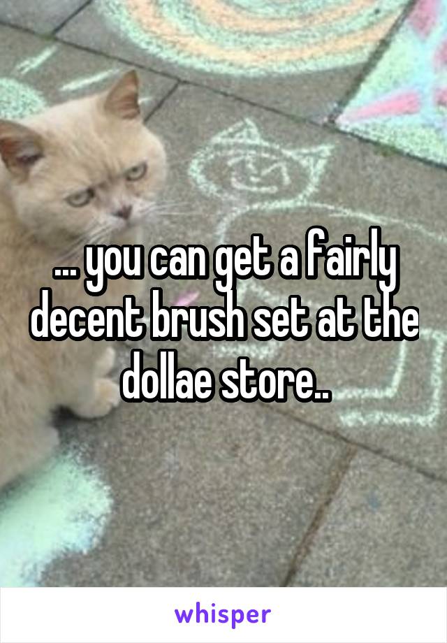 ... you can get a fairly decent brush set at the dollae store..