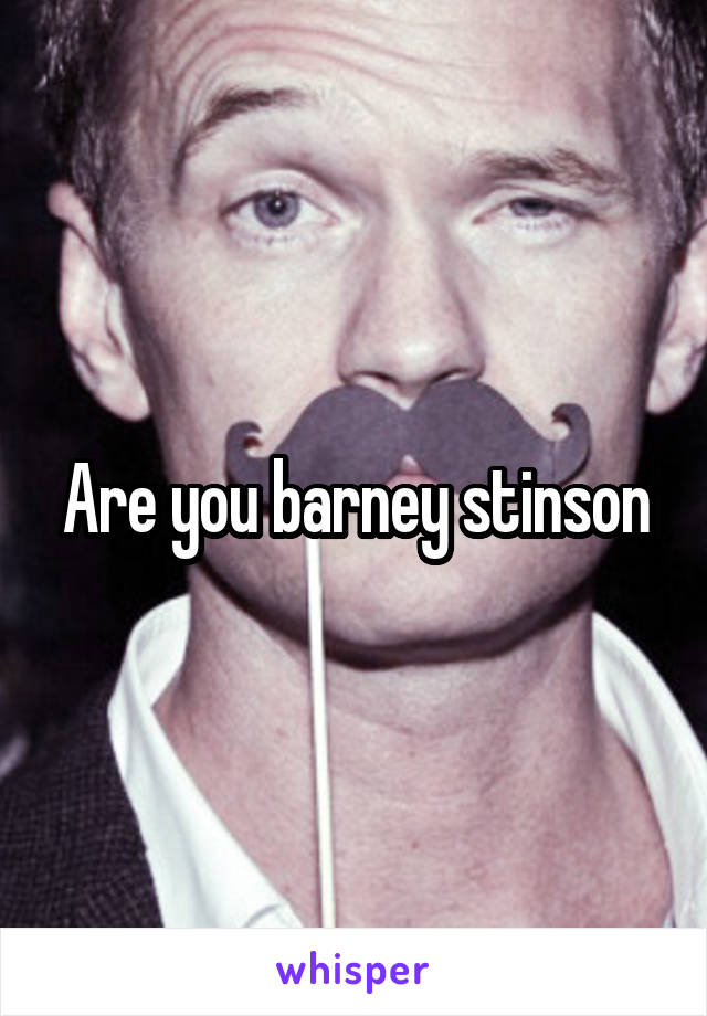 Are you barney stinson