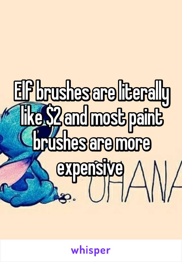 Elf brushes are literally like $2 and most paint brushes are more expensive 