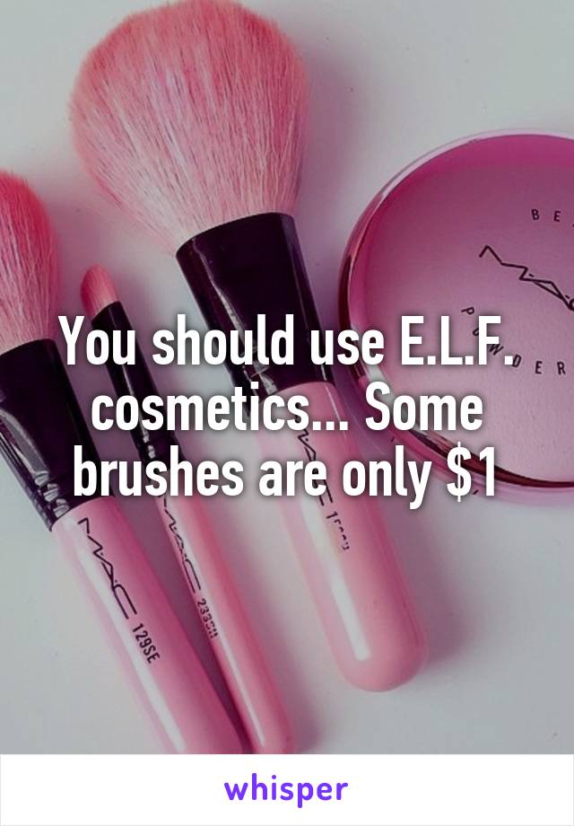 You should use E.L.F. cosmetics... Some brushes are only $1