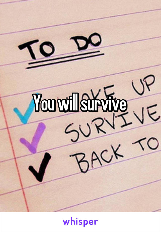 You will survive 
