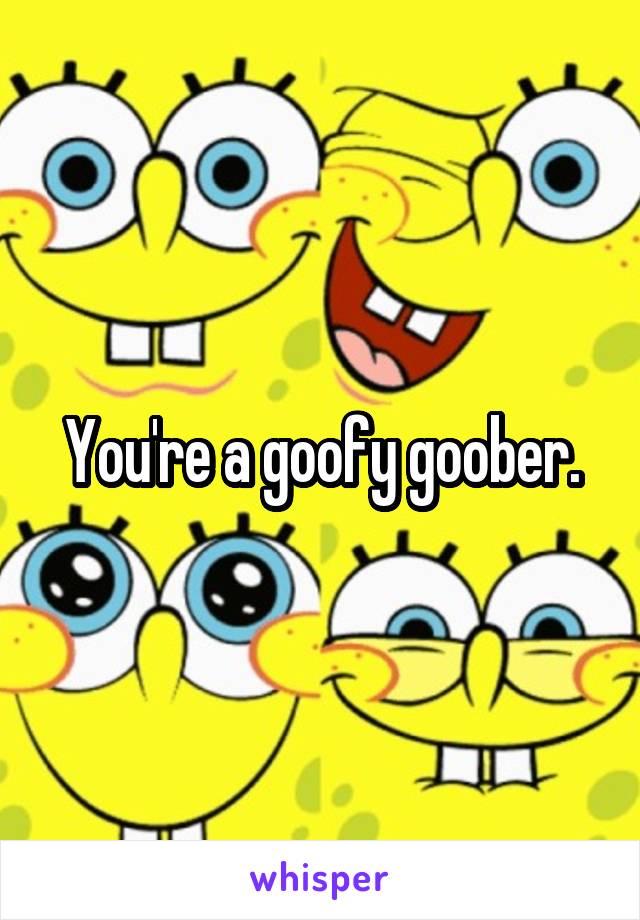 You're a goofy goober.