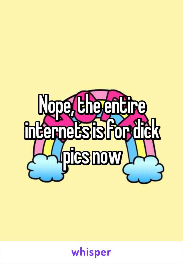 Nope, the entire internets is for dick pics now