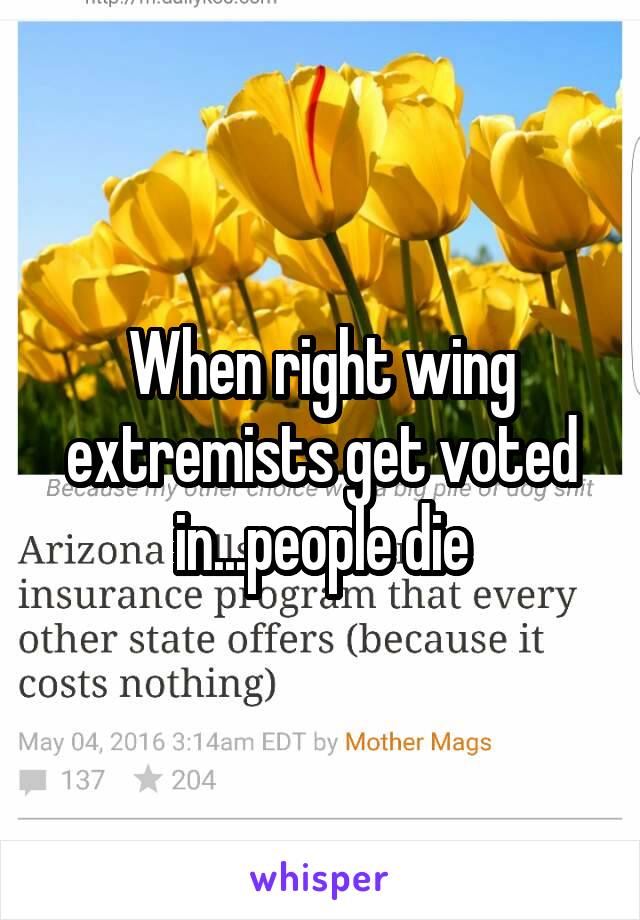 When right wing extremists get voted in...people die