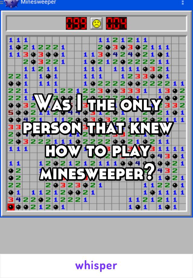 Was I the only person that knew how to play minesweeper?