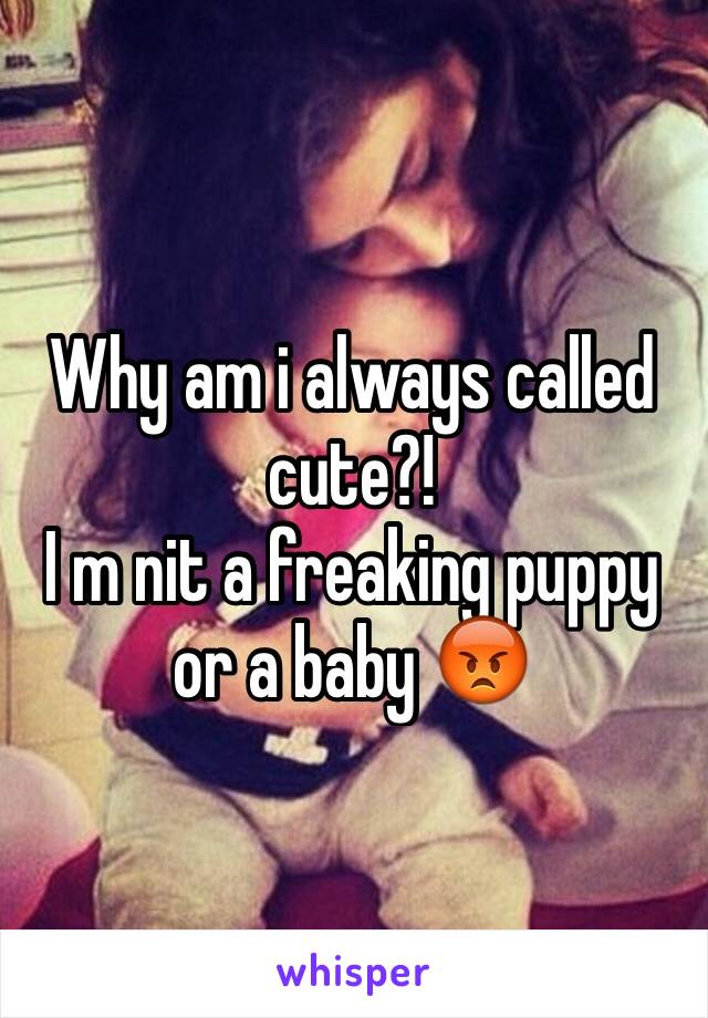 Why am i always called cute?! 
I m nit a freaking puppy or a baby 😡