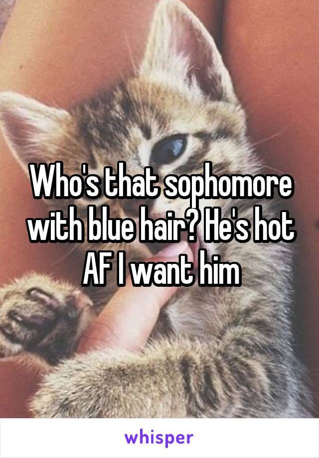 Who's that sophomore with blue hair? He's hot AF I want him