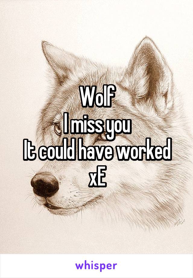 Wolf
I miss you
It could have worked
xE