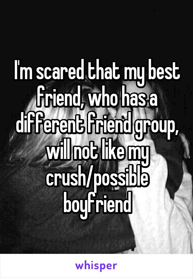 I'm scared that my best friend, who has a different friend group, will not like my crush/possible boyfriend