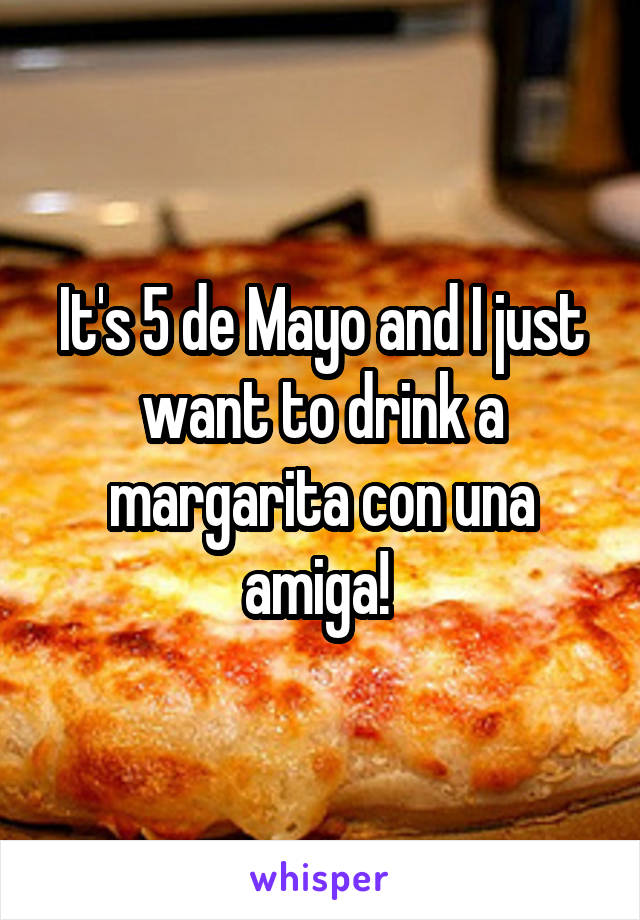 It's 5 de Mayo and I just want to drink a margarita con una amiga! 