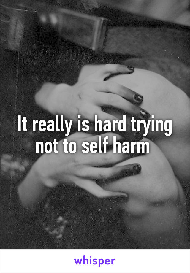 It really is hard trying not to self harm 