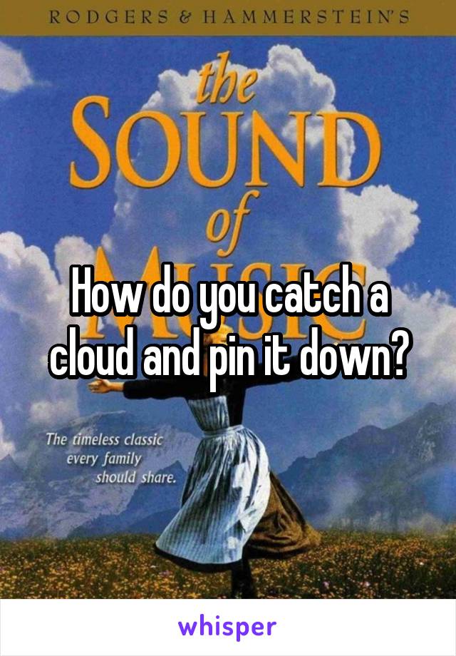 How do you catch a cloud and pin it down?