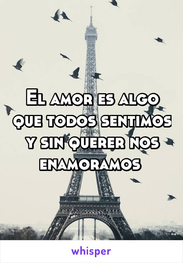 El amor es algo que todos sentimos y sin querer nos enamoramos 