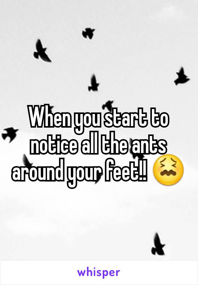 When you start to notice all the ants around your feet!! 😖