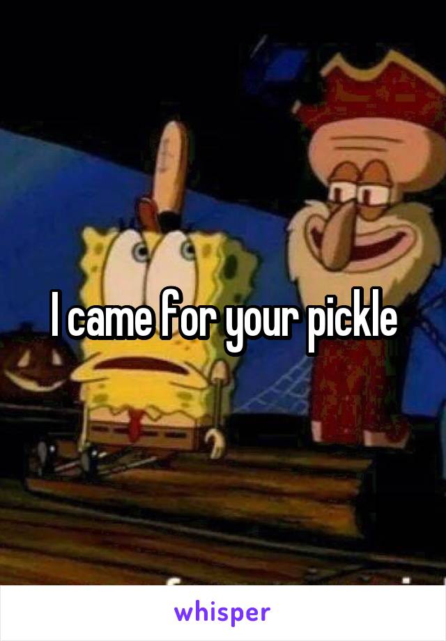 I came for your pickle