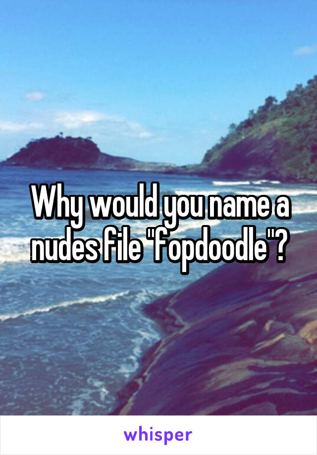 Why would you name a nudes file "fopdoodle"?