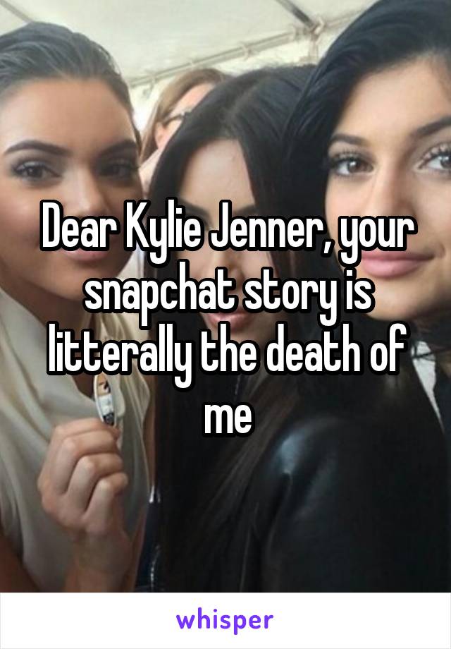 Dear Kylie Jenner, your snapchat story is litterally the death of me